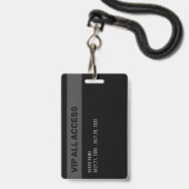 Pink VIP All Access Pass Event ID Abzeichen Ausweis (Rückseite mit Lanyard)