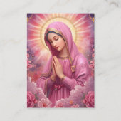 Pink VIrgin Mary Memorial Card Telefonnummerkarte (Vorderseite)