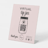 Pink Virtual Tipp Jar QR-Logo Sockelschild (Vorderseite)