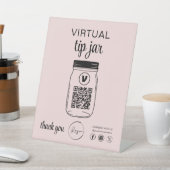 Pink Virtual Tipp Jar QR-Logo Sockelschild (In SItu)