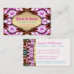 Pink Visionary Goddess Tarot Business Cards Visitenkarte