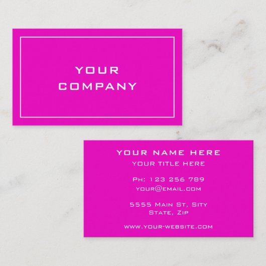 Pink-Visitenkarte - Informationen zum Schriftart " Visitenkarte (Vorne/Hinten)