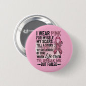 Pink Volleyball Brustkrebs Bewusstsein Button (Vorne & Hinten)