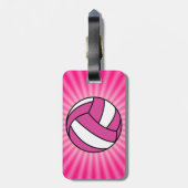 Pink Volleyball Gepäckanhänger (Rückseite vertikal)