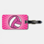 Pink Volleyball Gepäckanhänger (Rückseite horizontal)