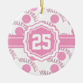 Pink Volleyball Keramik Ornament (Vorne)