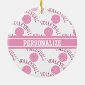 Pink Volleyball Keramik Ornament (Hinten)
