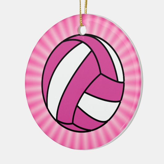 Pink Volleyball Keramikornament (Links)