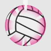 Pink Volleyball mit Name und Nummer Weihnachten Ornament (Rückseite)