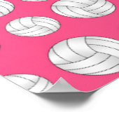 Pink-Volleyball-Muster Poster (Ecke)
