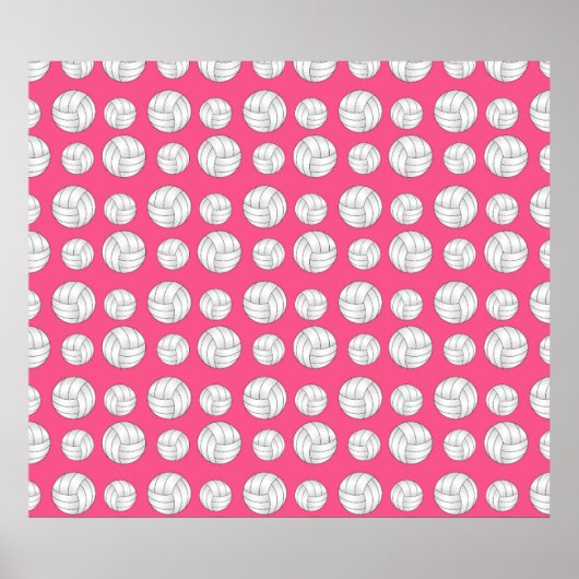 Pink-Volleyball-Muster Poster (Vorne)