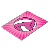 Pink Volleyball Notizblock (Linke Seite)
