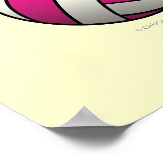 Pink Volleyball Poster (Ecke)