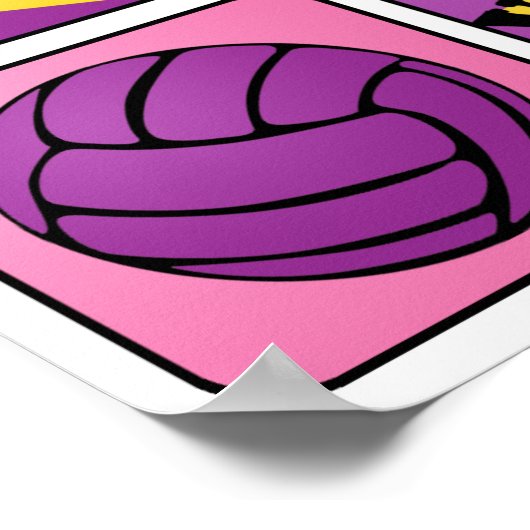Pink Volleyball Poster (Ecke)