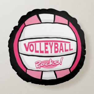 Pink Volleyball Rocks 2 Rundes Kissen
