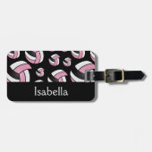 Pink Volleyball Sportart Gepäckanhänger (Vorderseite horizontal)