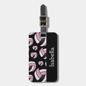 Pink Volleyball Sportart Gepäckanhänger (Vorderseite vertikal)