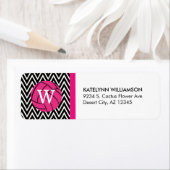 Pink Volleyball Zickzack Monogram Address Labels (Insitu)