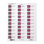 Pink Volleyball Zickzack Monogram Address Labels (Vorne)