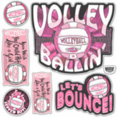 Pink Volleyballin Aufkleber (Vorderseite)