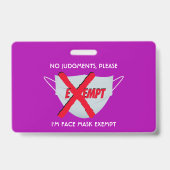 Pink | VORAUSSETZUNG FÜR DIE OBERFLÄCHENMASKE Ausweis (Rückseite)