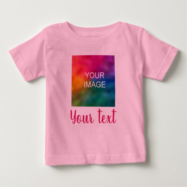 Pink-Vorlage für Bild und Skript Baby T-shirt (Vorderseite)