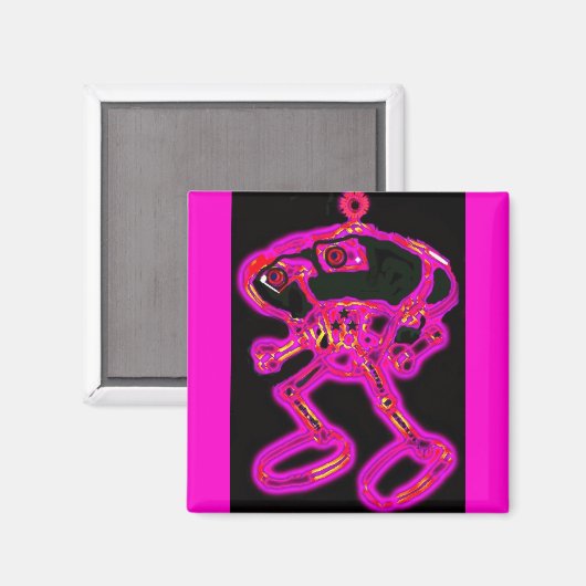 Pink Wacky Smacky RoBoT MagNEAT-O Magnet (Vorderseite/Rückseite)