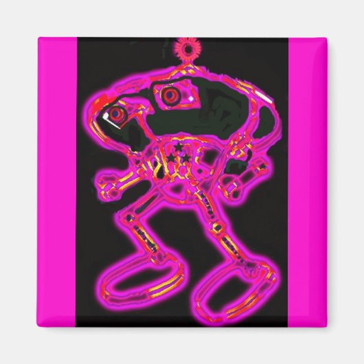 Pink Wacky Smacky RoBoT MagNEAT-O Magnet (Vorne)