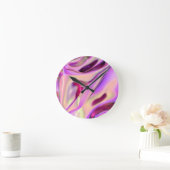 Pink Wall Clock Multicolor Runde Wanduhr (Zuhause)
