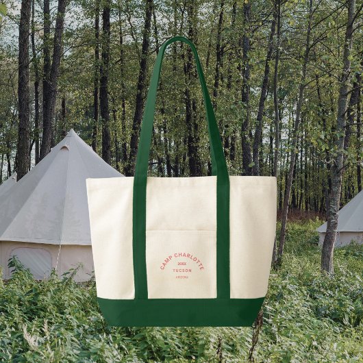 Pink Wappen Camp Theme Bachelorette Forest Green Tragetasche