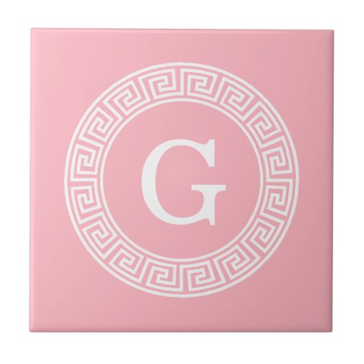 Pink, was für ein erstes Monogramm für den griechi Fliese (Vorderseite)
