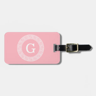 Pink, was für ein erstes Monogramm für den griechi Gepäckanhänger