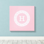 Pink, was für ein erstes Monogramm für den griechi Leinwanddruck (Insitu (Holzboden))