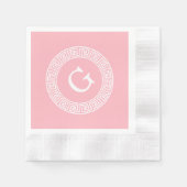 Pink, was für ein erstes Monogramm für den griechi Serviette (Vorderseite)