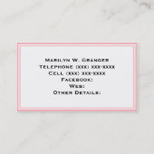 Pink, was für ein erstes Monogramm für den griechi Visitenkarte (Rückseite)