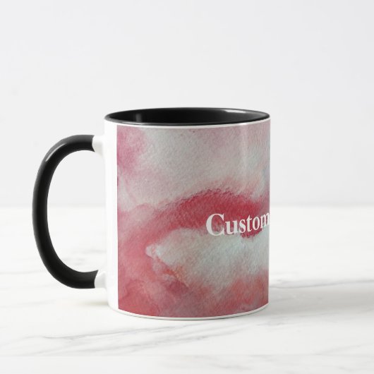 Pink-Wasserfarbe benutzerdefinierte Text Ringer-Co Tasse (Links)