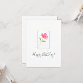 Pink Wasserfarbe Blume 3 Karte (Vorderseite/Rückseite Beispiel)