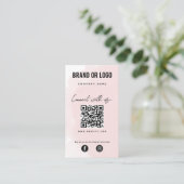 Pink Wasserfarbe Verbindung mit QR-Code Visitenkarte (Stehend Vorderseite)