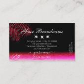 Pink Wasserfarben Palm Blätter Diamanten und Monog Visitenkarte (Rückseite)