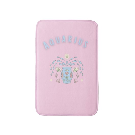 Pink Wassermann, Sternzeichen, Sternzeichen-Druck Badematte (Vorderseite Vertikal)