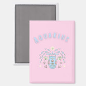 Pink Wassermann, Sternzeichen, Sternzeichen-Druck  Magnet (Vorderseite/Rückseite)