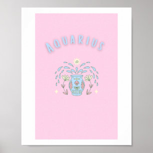 Pink Wassermann, Sternzeichen, Sternzeichen-Druck Poster