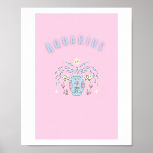 Pink Wassermann, Sternzeichen, Sternzeichen-Druck Poster (Vorne)