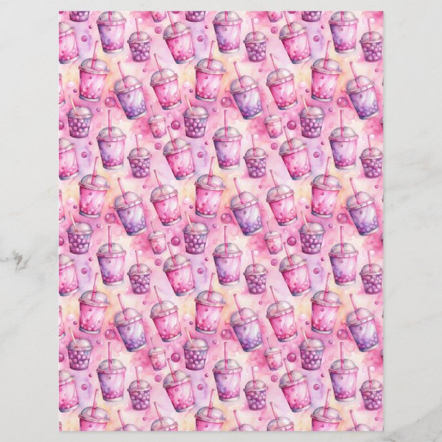 Pink Water Bubcolor Teepapierpapier (Vorderseite)