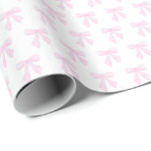 Pink Water Color Bow Wrapping Paper Geschenkpapier (Rolleneckpunkt)