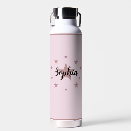 Pink Water Flasche - Starry Design & Individuelle  (Vorne)