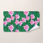 Pink Water Lilie auf einem Teich Badhandtuch Set (Handtuch)