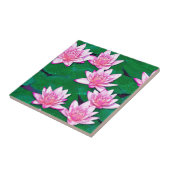 Pink Water Lilie auf einem Teich Fliese (Seite)