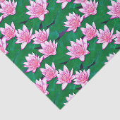 Pink Water Lilie auf einem Teich Seidenpapier (Ausschnitt)