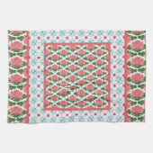 Pink Water Lilie, Blue Dragonflies: Küchentuch (Horizontal)